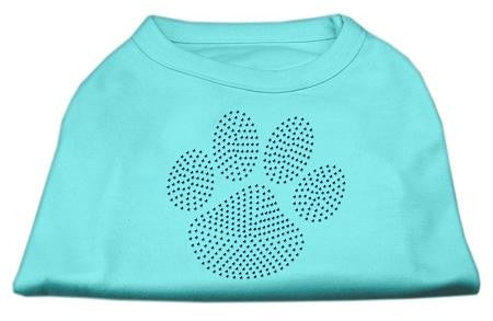 Blue Paw Rhinestud Shirt Aqua L (14)