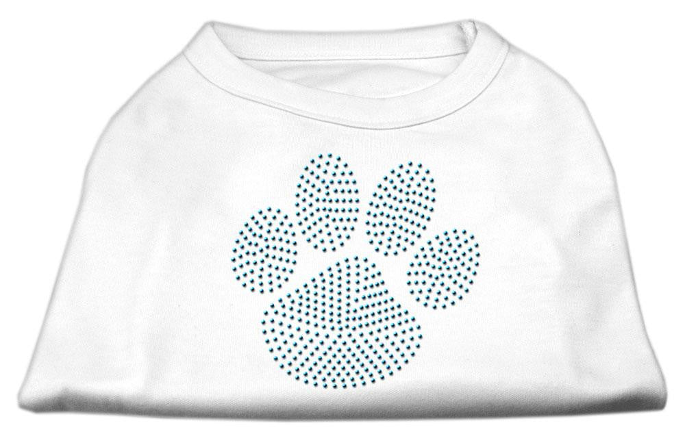 Blue Paw Rhinestud Shirt White L (14)