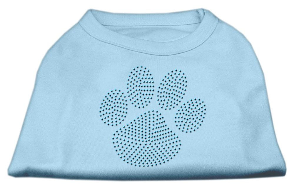 Blue Paw Rhinestud Shirt Baby Blue XS (8)