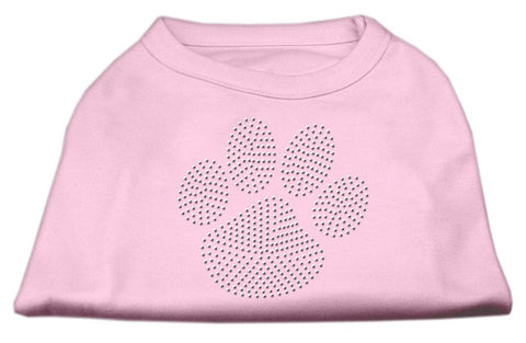 Clear Rhinestone Paw Shirts Light Pink L (14)