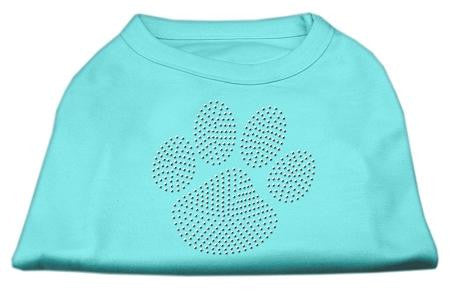 Clear Rhinestone Paw Shirts Aqua S (10)