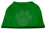 Clear Rhinestone Paw Shirts Emerald Green Sm (10)