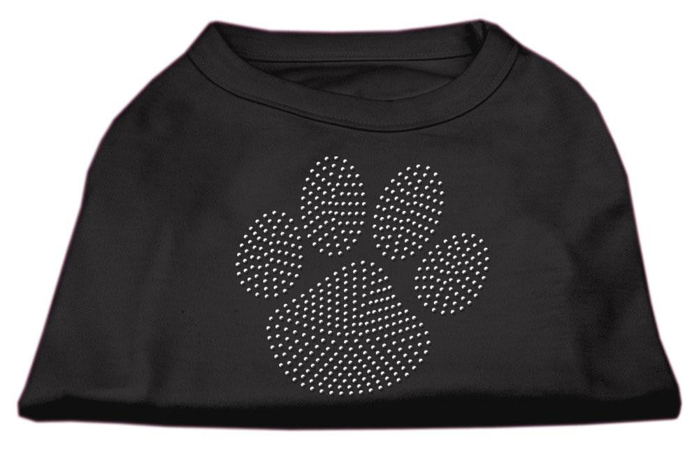 Clear Rhinestone Paw Shirts Black XL (16)