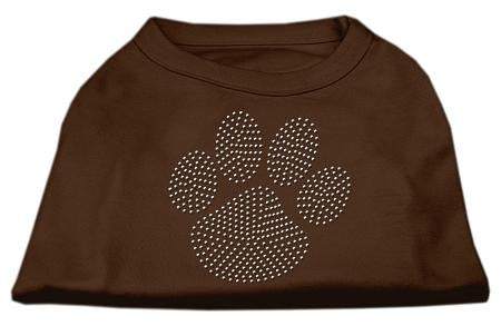 Clear Rhinestone Paw Shirts Brown XL (16)