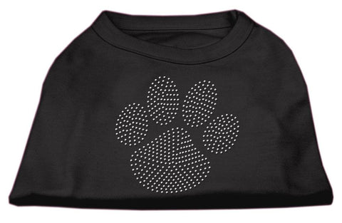 Clear Rhinestone Paw Shirts Black XS (8)