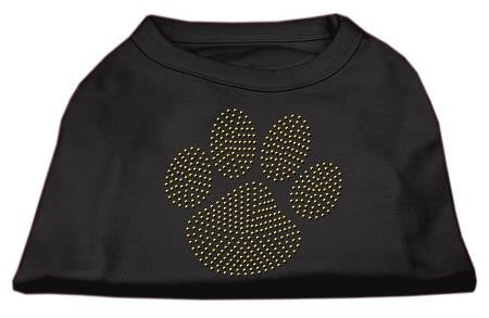 Gold Paw Rhinestud Shirt Black S (10)