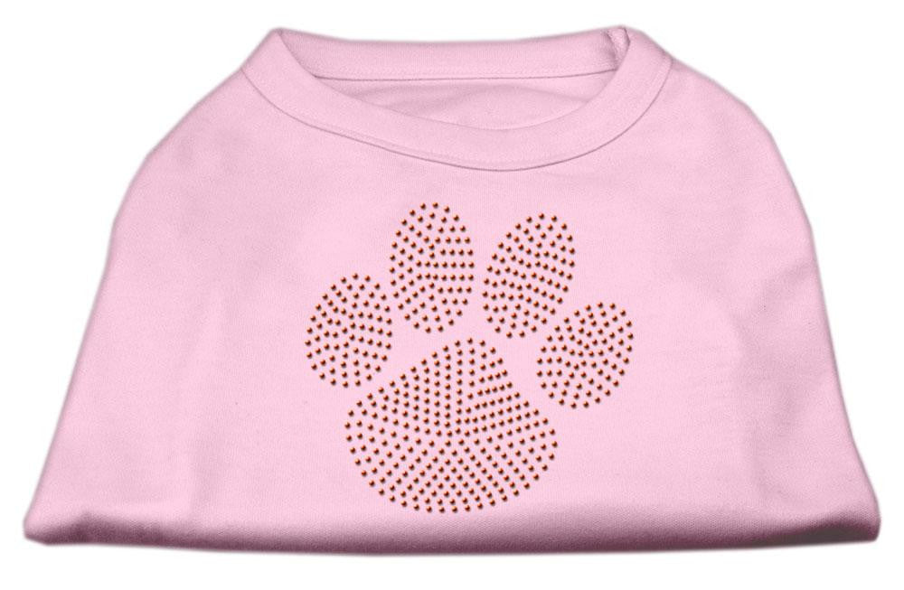 Orange Paw Rhinestud Shirts Light Pink XS (8)