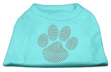 Orange Paw Rhinestud Shirts Aqua XXL (18)