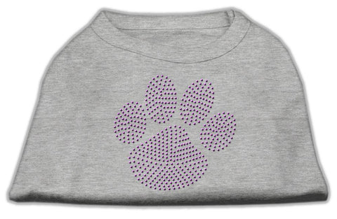 Purple Paw Rhinestud Shirts Grey S (10)