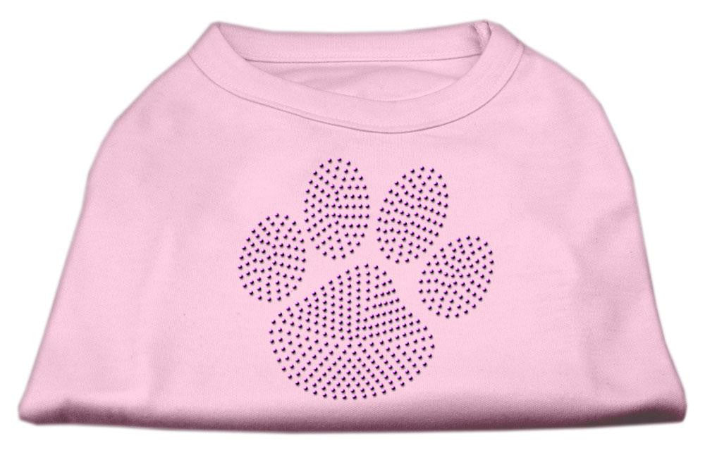 Purple Paw Rhinestud Shirts Light Pink XL (16)