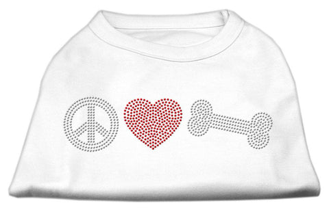 Peace Love and Bone Rhinestone Shirt White L (14)