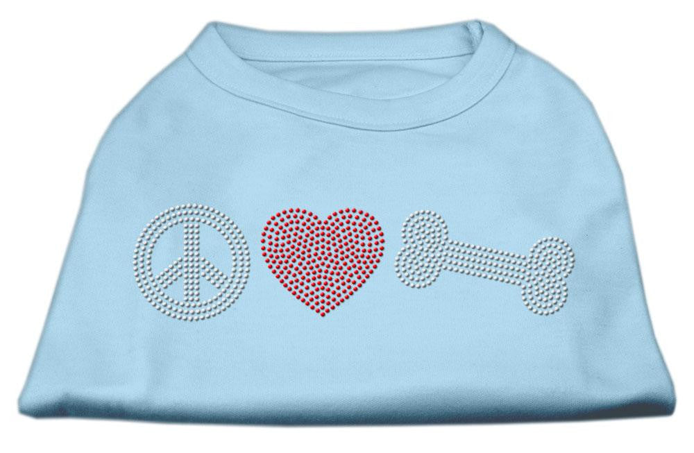 Peace Love and Bone Rhinestone Shirt Baby Blue S (10)