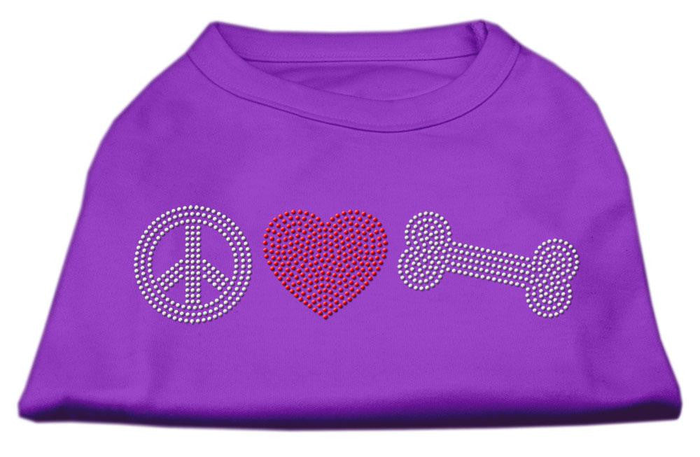 Peace Love and Bone Rhinestone Shirt Purple XS (8)