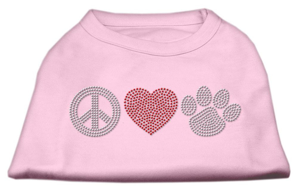 Peace Love And Paw Rhinestone Shirt