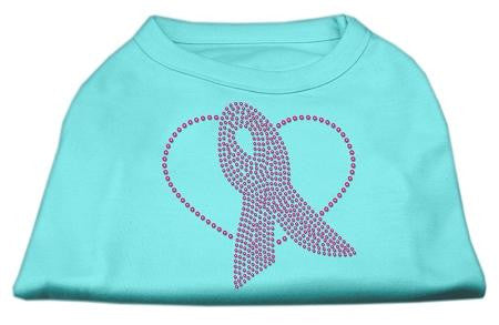 Pink Ribbon Rhinestone Shirts Aqua M (12)