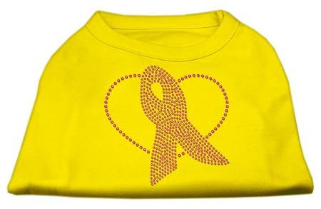 Pink Ribbon Rhinestone Shirts Yellow XXL (18)