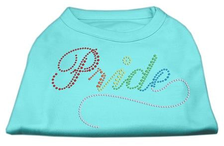 Rainbow Pride Rhinestone Shirts Aqua XS (8)