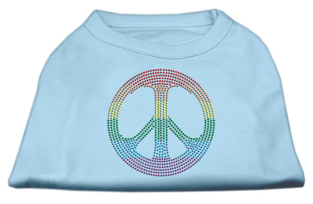 Rhinestone Rainbow Peace Sign Shirts Baby Blue L (14)