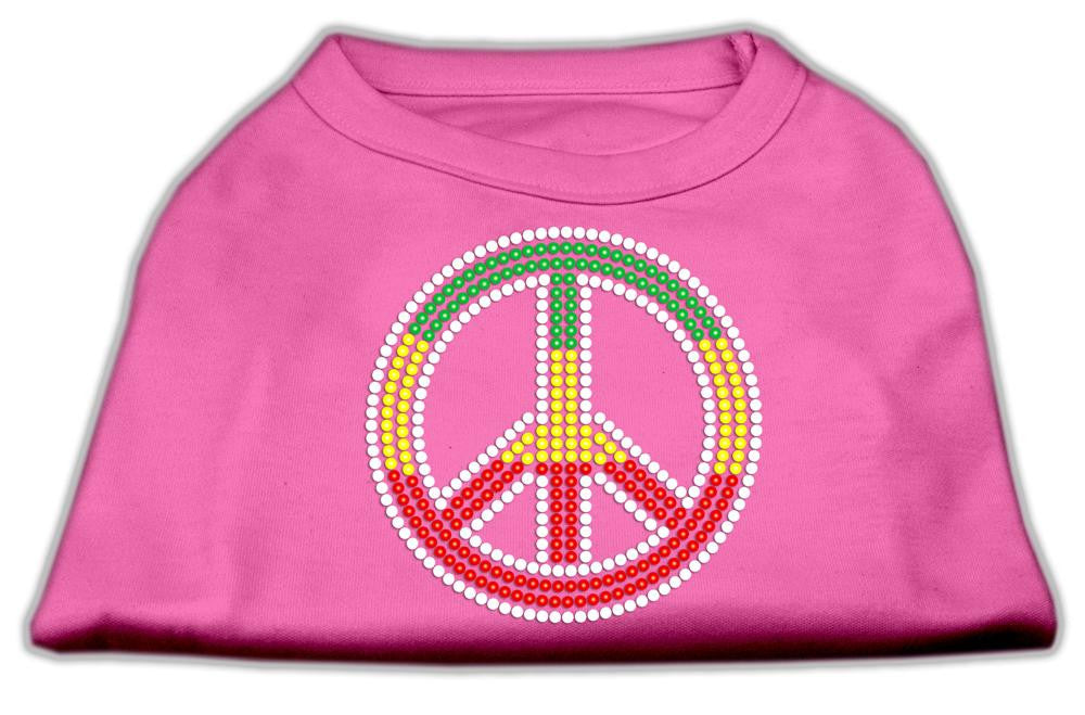 Rasta Peace Sign Shirts Bright Pink M (12)