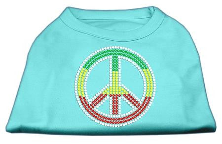 Rasta Peace Sign Shirts Aqua XS (8)