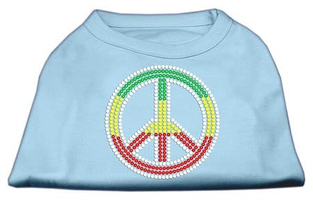 Rasta Peace Sign Shirts Baby Blue XS (8)