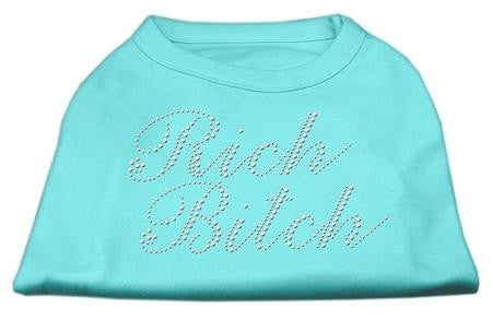 Rich Bitch Rhinestone Shirts Aqua XL (16)