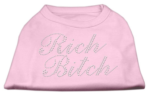 Rich Bitch Rhinestone Shirts Light Pink XL (16)