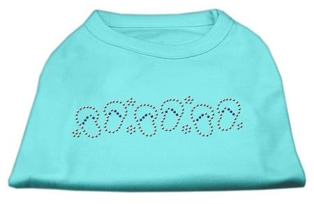 Beach Sandals Rhinestone Shirt Aqua XS (8)