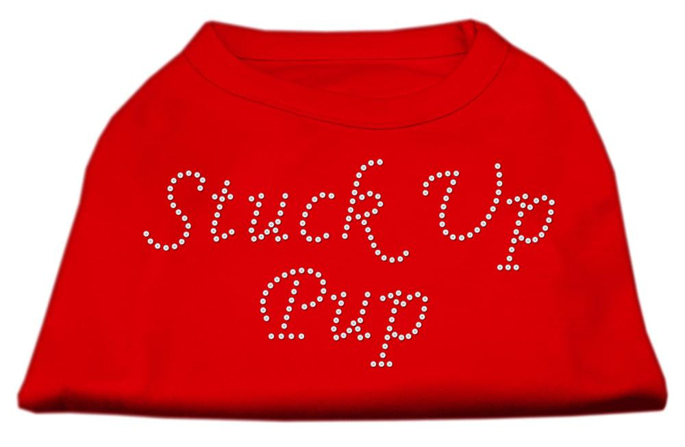 Stuck Up Pup Rhinestone Shirts Red L (14)