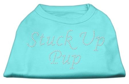 Stuck Up Pup Rhinestone Shirts Aqua M (12)