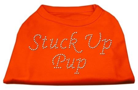 Stuck Up Pup Rhinestone Shirts Orange Sm (10)