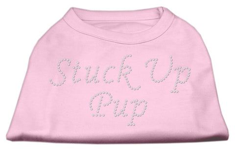 Stuck Up Pup Rhinestone Shirts Light Pink XL (16)