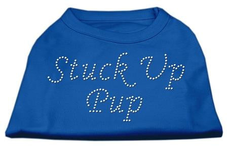 Stuck Up Pup Rhinestone Shirts Blue XS (8)