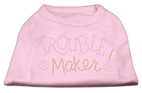 Trouble Maker Rhinestone Shirts Light Pink L (14)