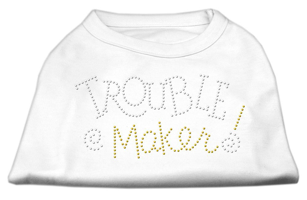 Trouble Maker Rhinestone Shirts White M (12)