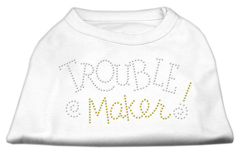 Trouble Maker Rhinestone Shirts White M (12)