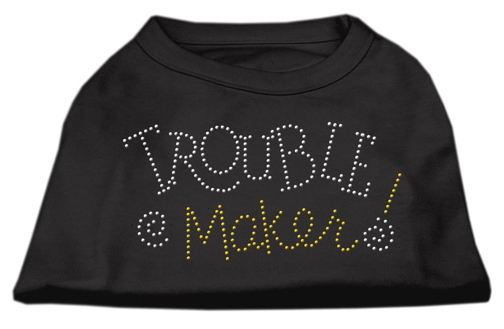 Trouble Maker Rhinestone Shirts Black XS (8)