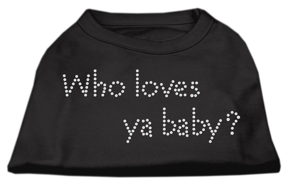 Who Loves Ya Baby? Rhinestone Shirts Black M (12)