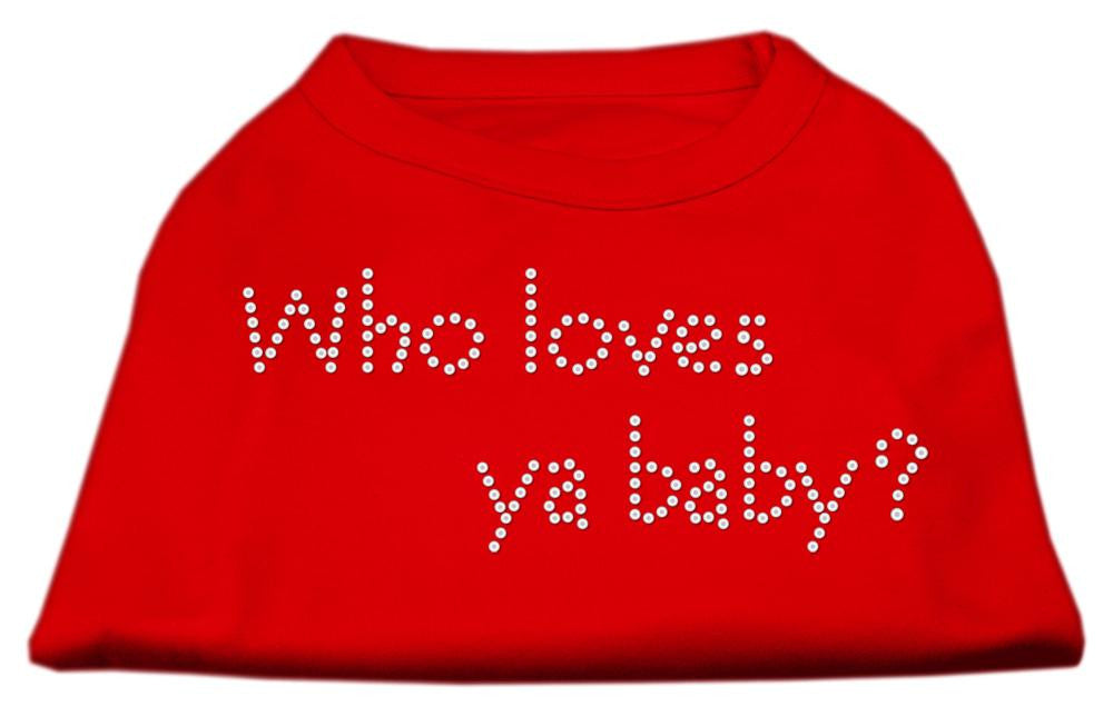 Who Loves Ya Baby? Rhinestone Shirts Red M (12)