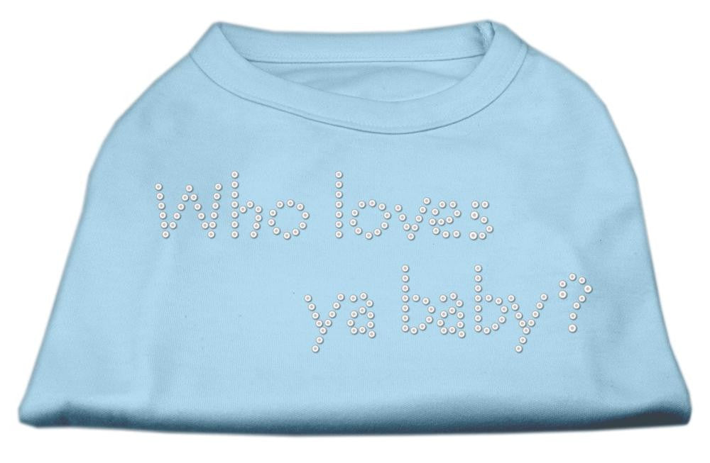 Who Loves Ya Baby? Rhinestone Shirts Baby Blue S (10)