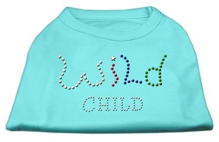 Wild Child Rhinestone Shirts Aqua L (14)