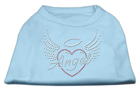 Angel Heart Rhinestone Dog Shirt Baby Blue Lg (14)