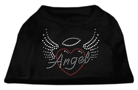 Angel Heart Rhinestone Dog Shirt Black Lg (14)