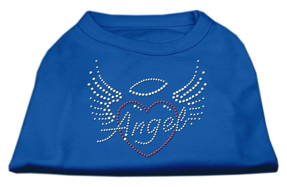 Angel Heart Rhinestone Dog Shirt Blue Sm (10)