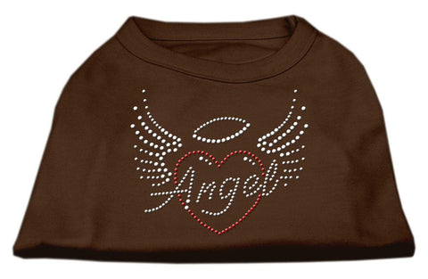 Angel Heart Rhinestone Dog Shirt Brown XL (16)