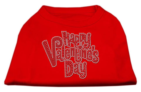 Happy Valentines Day Rhinestone Dog Shirt Red Lg (14)