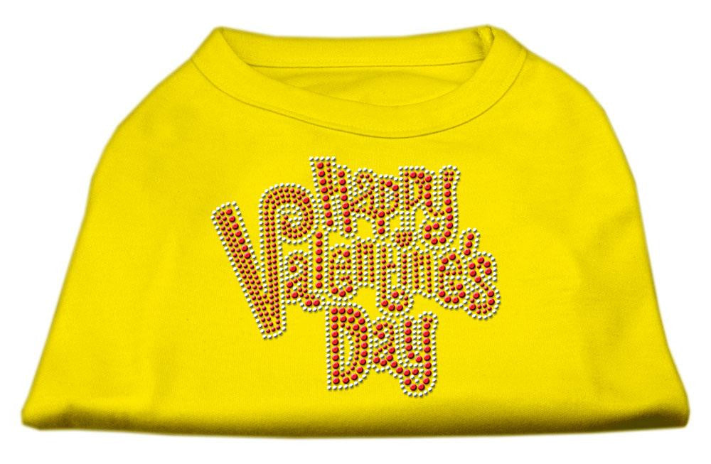 Happy Valentines Day Rhinestone Dog Shirt Yellow XXXL (20)