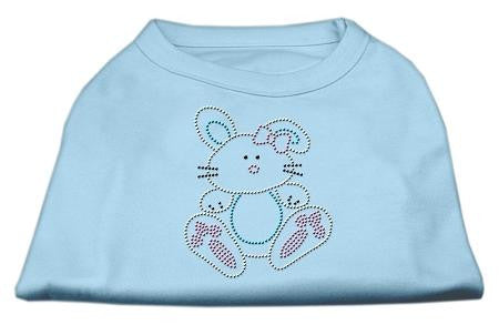 Bunny Rhinestone Dog Shirt Baby Blue Lg (14)