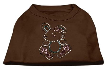 Bunny Rhinestone Dog Shirt Brown Med (12)