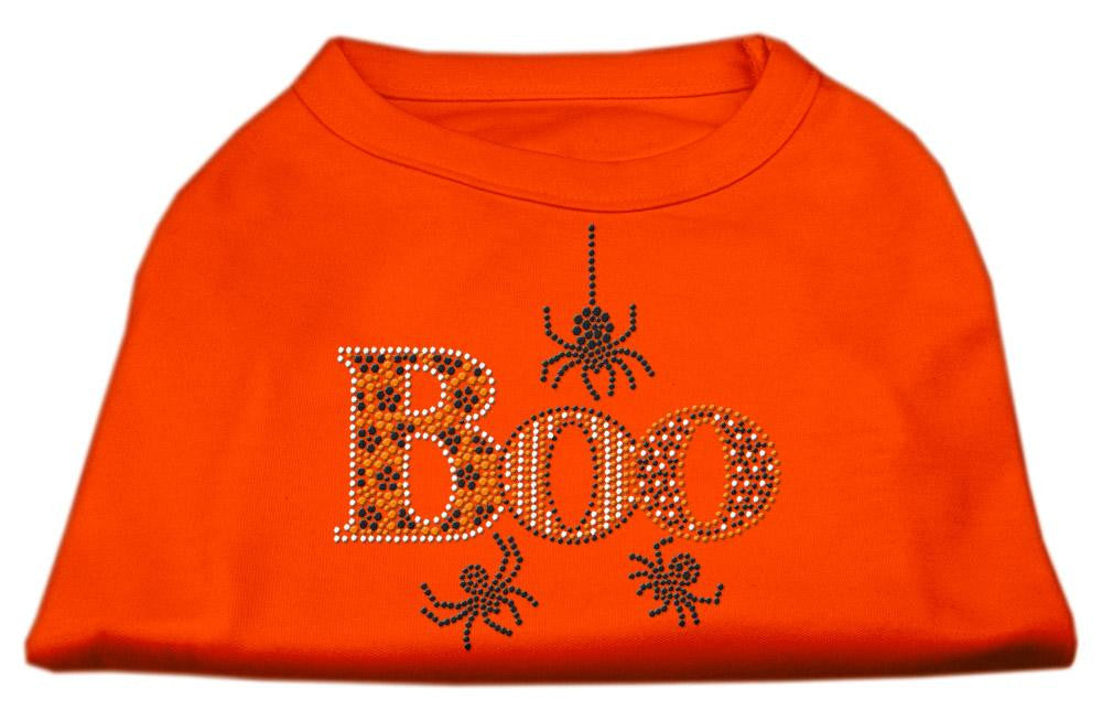 Boo Rhinestone Dog Shirt Orange Med (12)